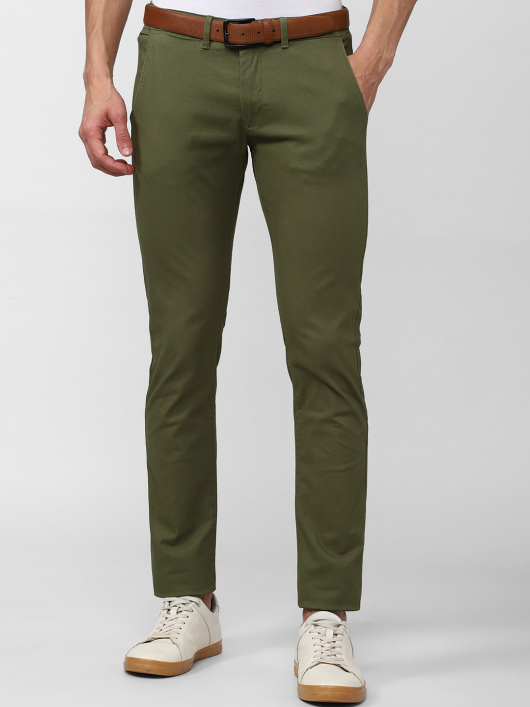 Buy Peter England Casuals Men Skinny Fit Regular Trousers Trousers