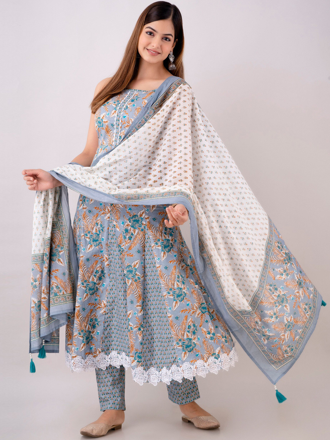 Women Woven Design Kurta with Palazzos & With Dupatta Set | Wedding Outfits