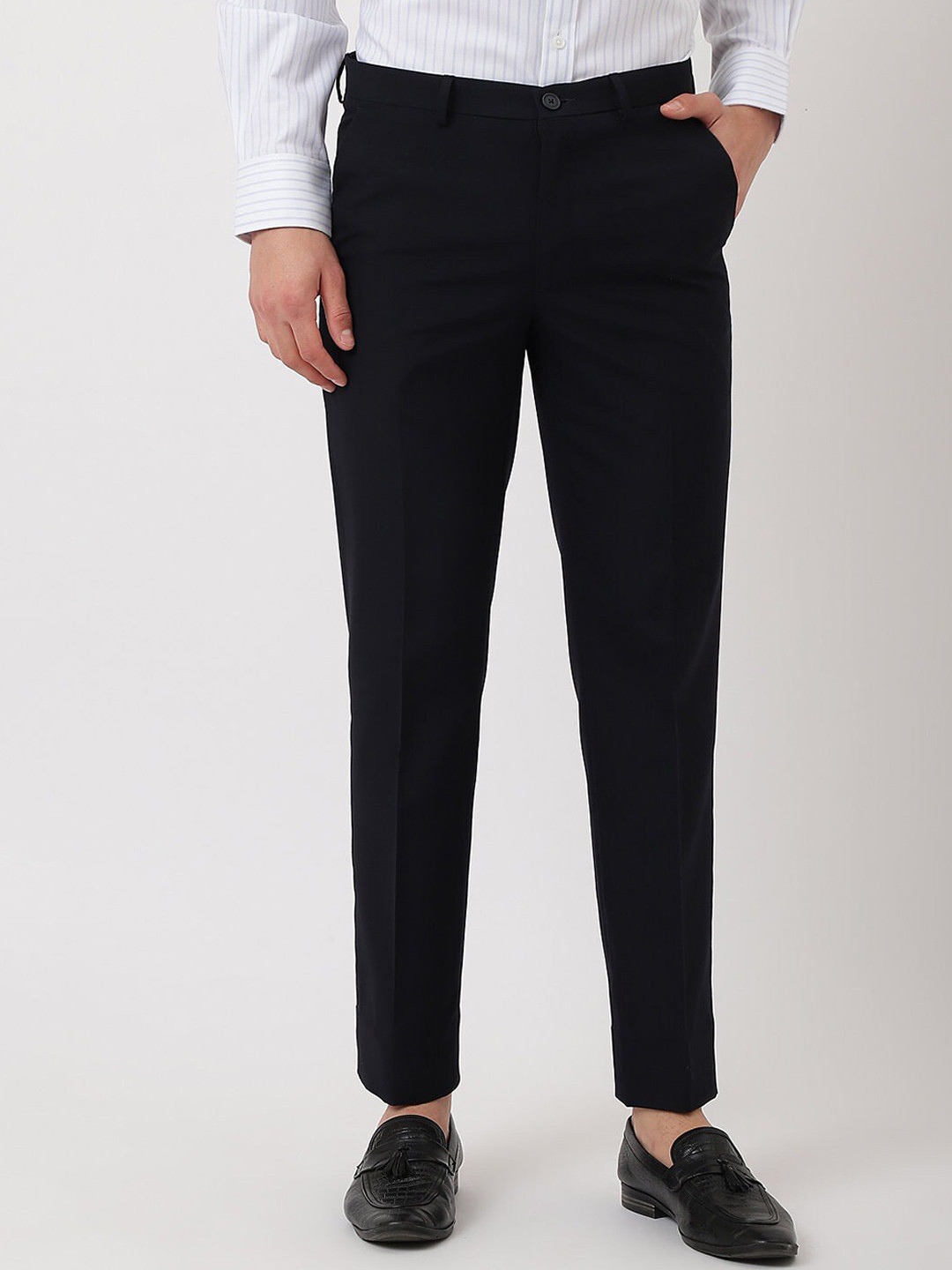 Buy Marks & Spencer Men Regular Fit Mid Rise Formal Trousers Trousers