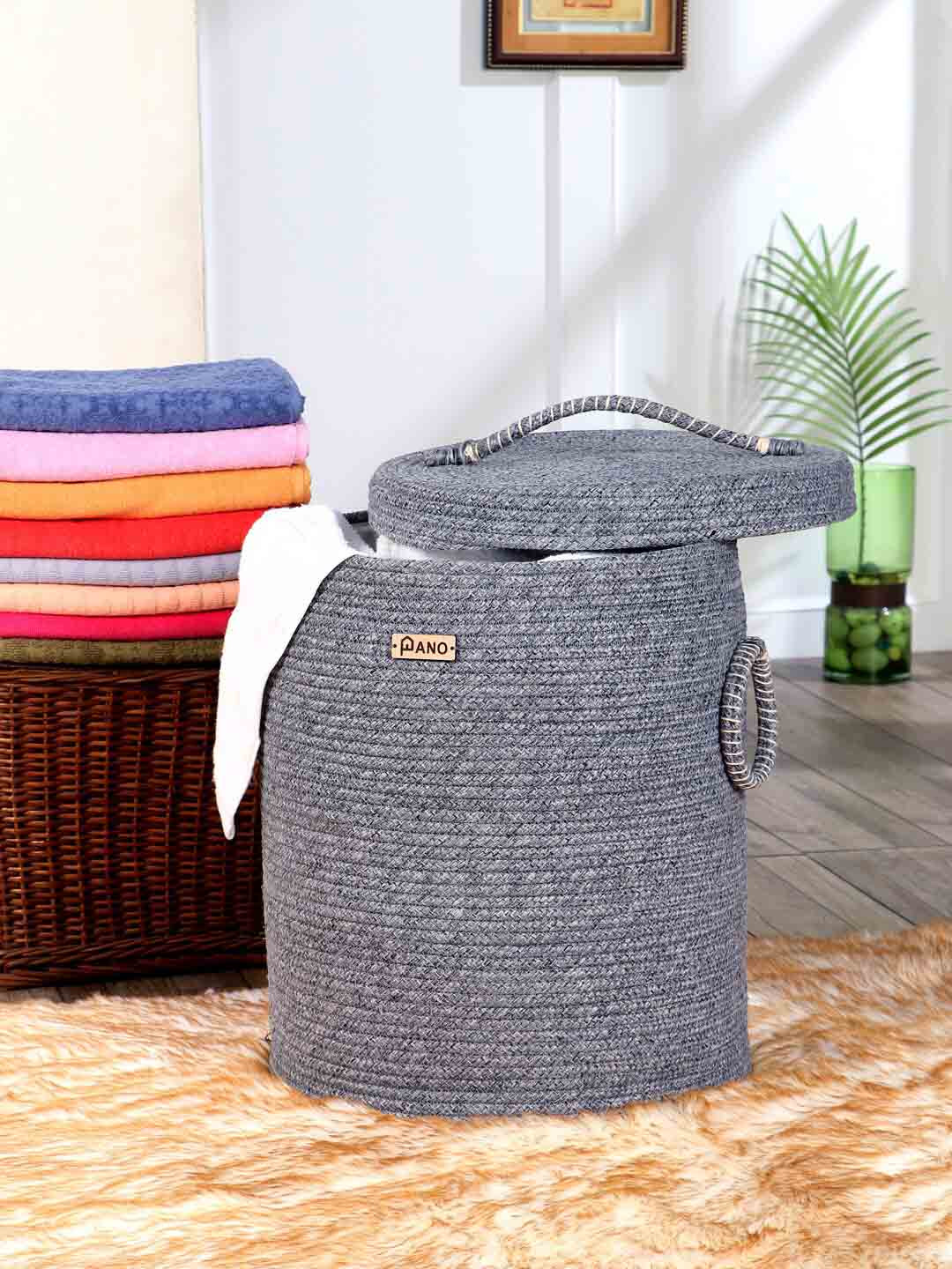 Buy Pano Grey Laundry Basket With Lid Laundry Bag for Unisex 21892558