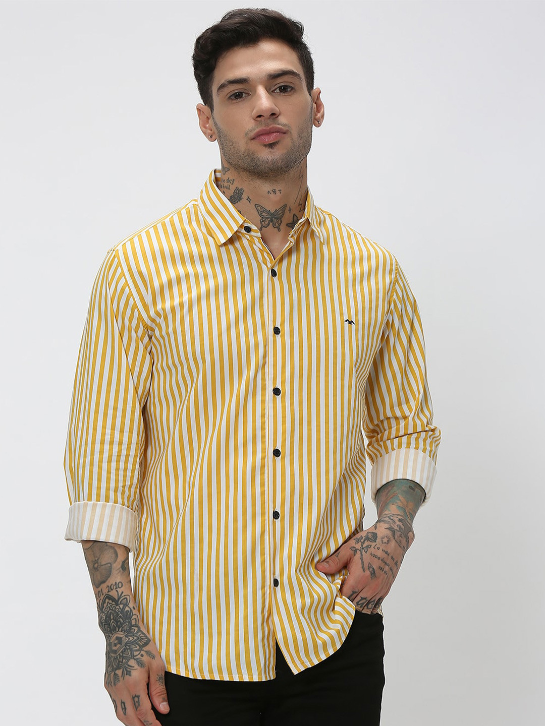 Buy Mufti Trim Slim Fit Striped Casual Shirt Shirts for Men 21902074 Myntra