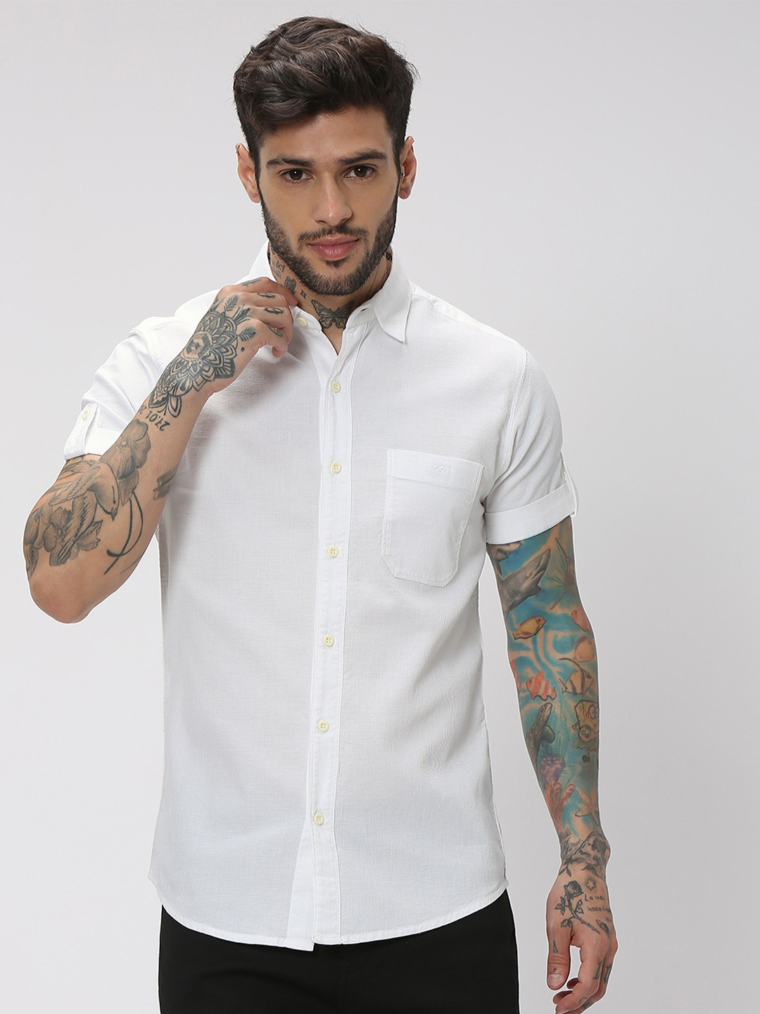 Buy Mufti Trim Slim Fit Pure Cotton Casual Shirt Shirts for Men