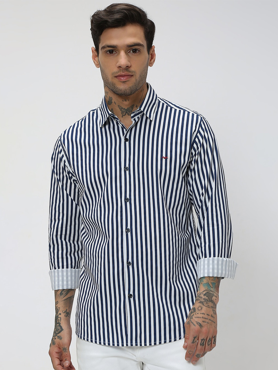 Buy Mufti Striped Trim Slim Fit Casual Shirt Shirts for Men 21902566