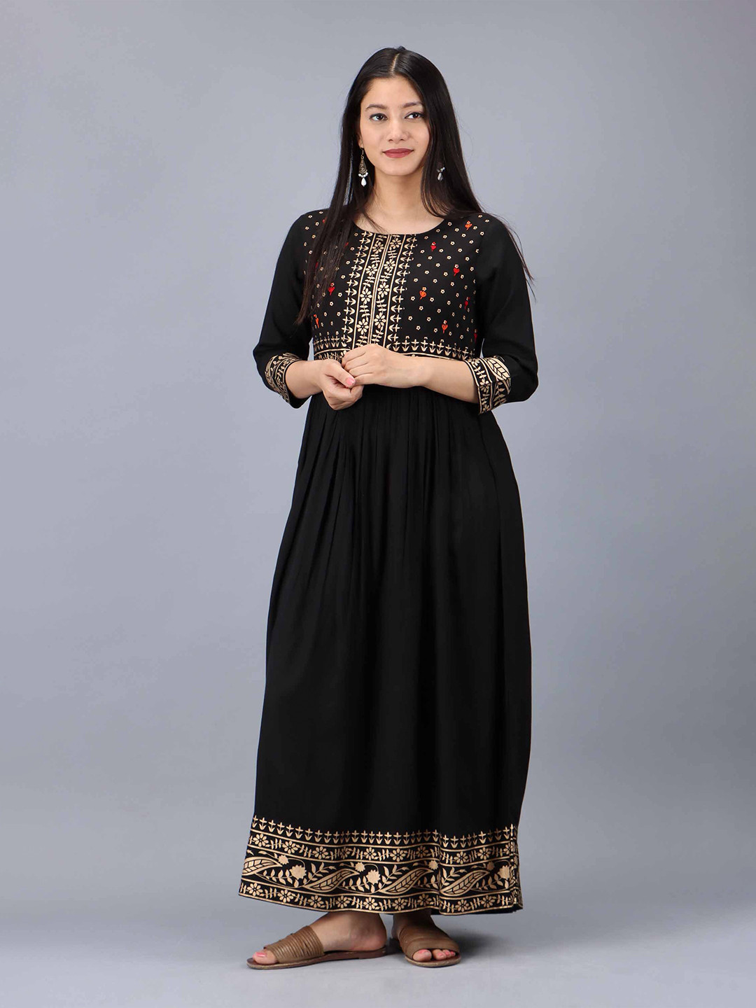 Buy Pankvi Ethnic Motifs Printed Maxi Ethnic Dress Ethnic Dresses for Women 21909342 Myntra