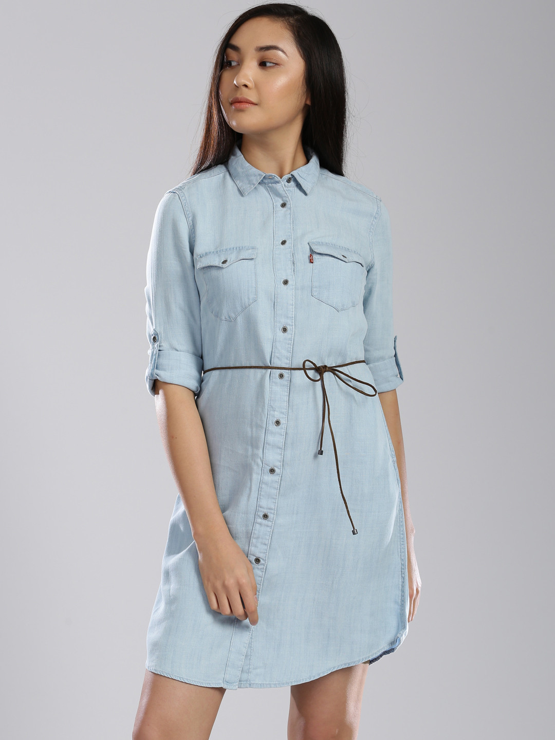 Buy Levis Women Blue Solid Shirt Dress Dresses for Women 2191011 Myntra