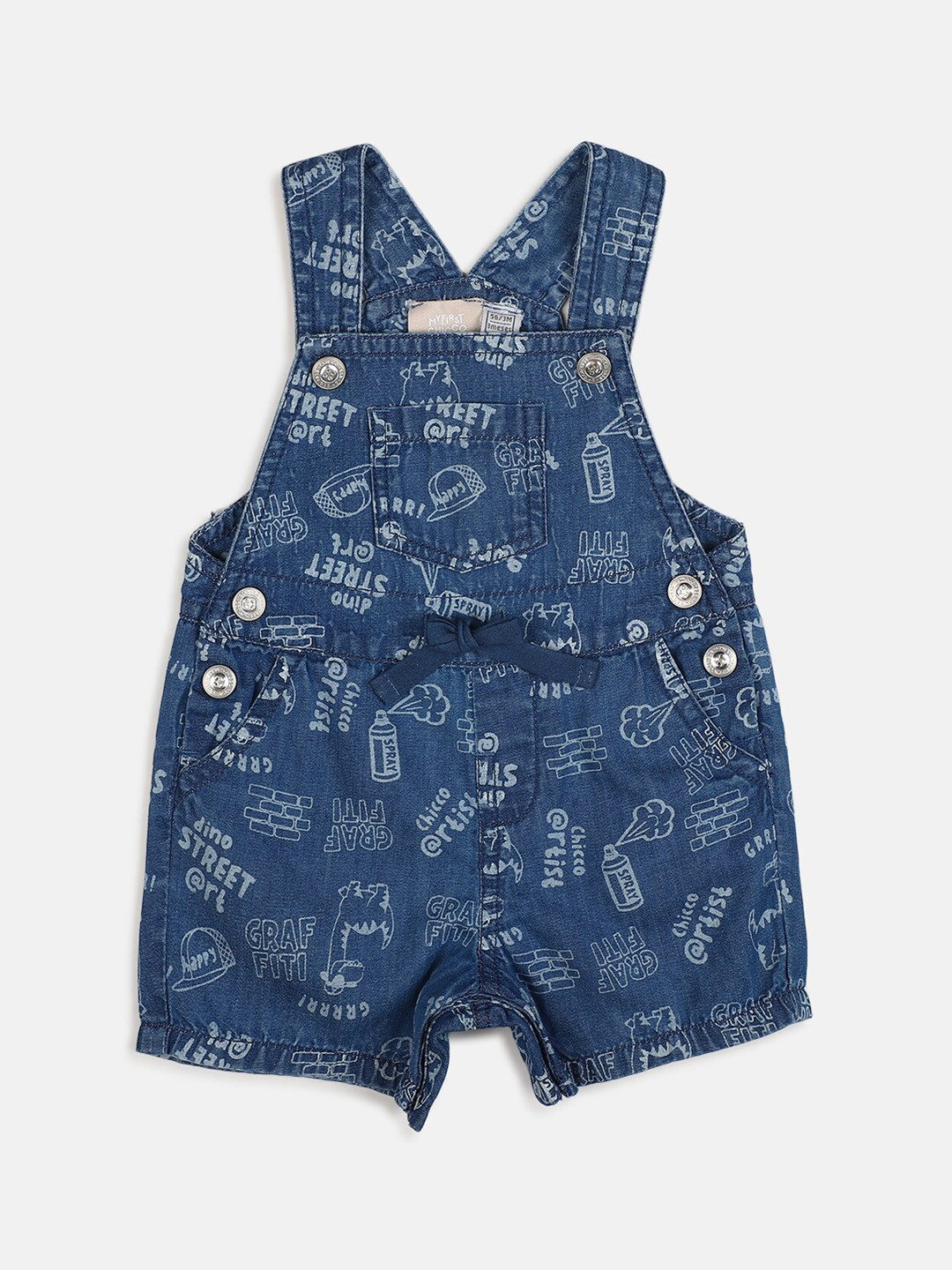 Buy Chicco Infant Boys Printed Pure Cotton Dungarees Dungarees for