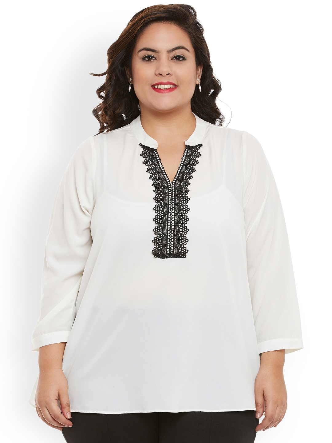 Buy NuBella Plus Size Women White Solid Top - Tops for Women 2191668 ...