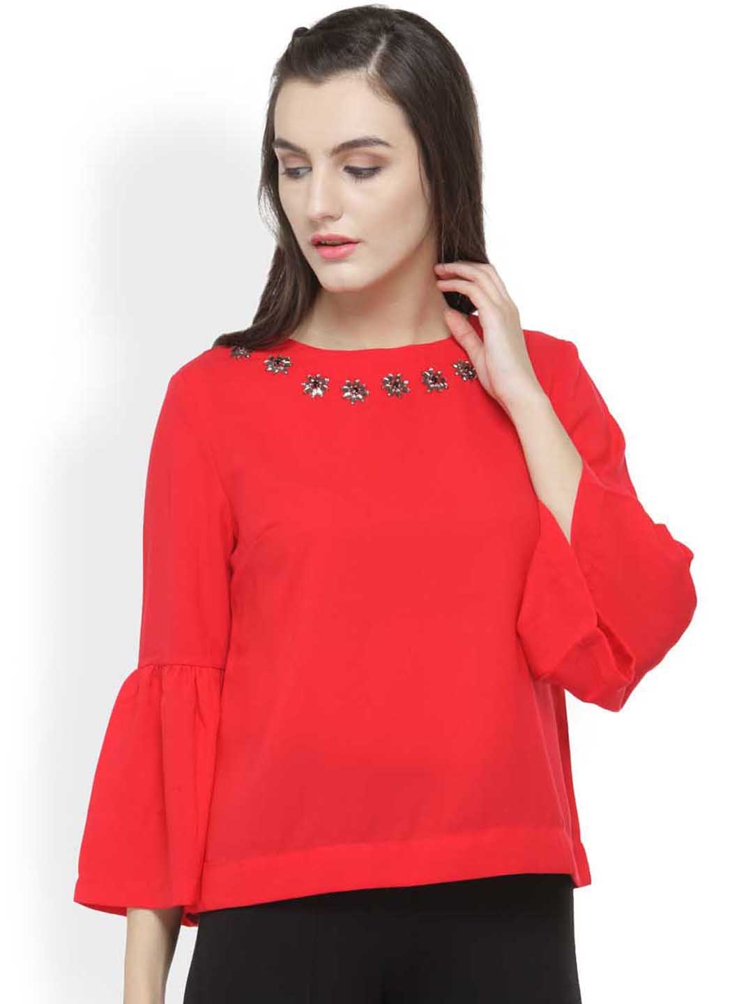 Buy Gipsy Women Red Solid Top Tops For Women 2192344 Myntra 