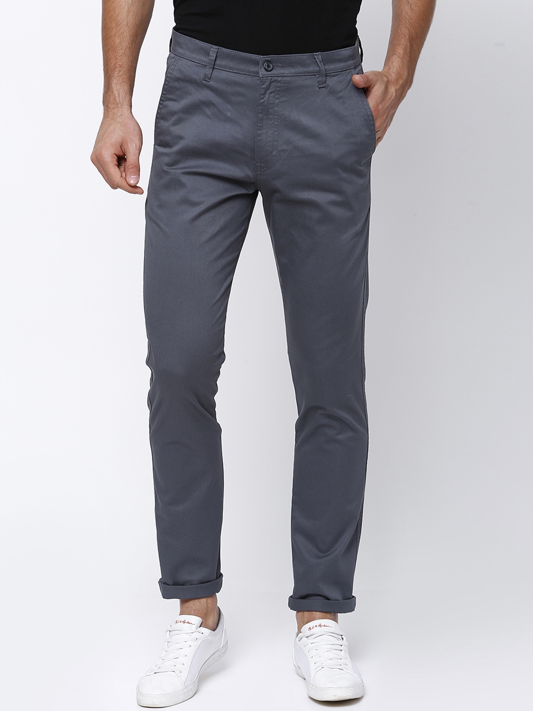 Buy HIGHLANDER Men Grey Slim Fit Trousers - Trousers for Men 2192716 ...