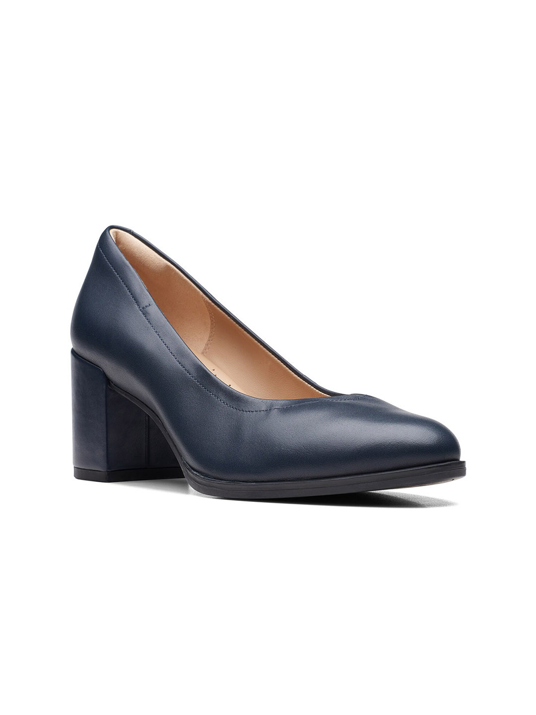 clarks block heel pumps