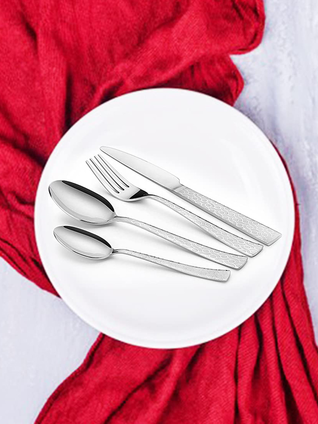 Buy FNS 24 Pcs Rust Resistant Stainless Steel Cutlery Set With Stand