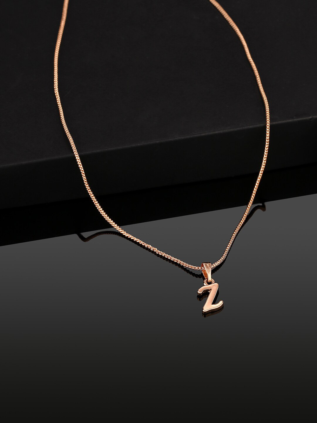 Buy Estele Rose Gold Plated Initial Z Pendant With Chain Pendant for Women 21938666 Myntra
