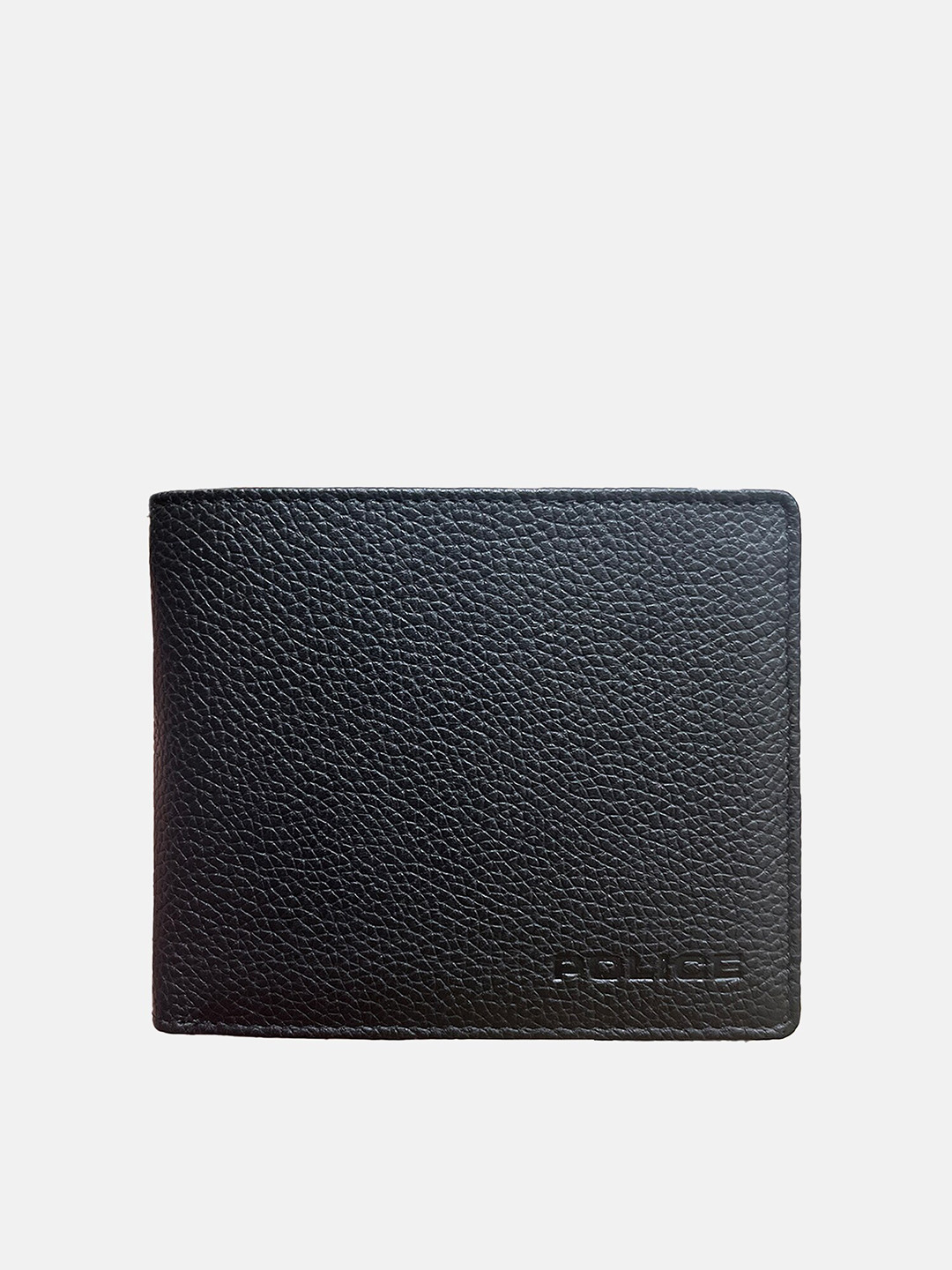 Buy Police Men Black Textured Leather Two Fold Wallet Wallets for Men