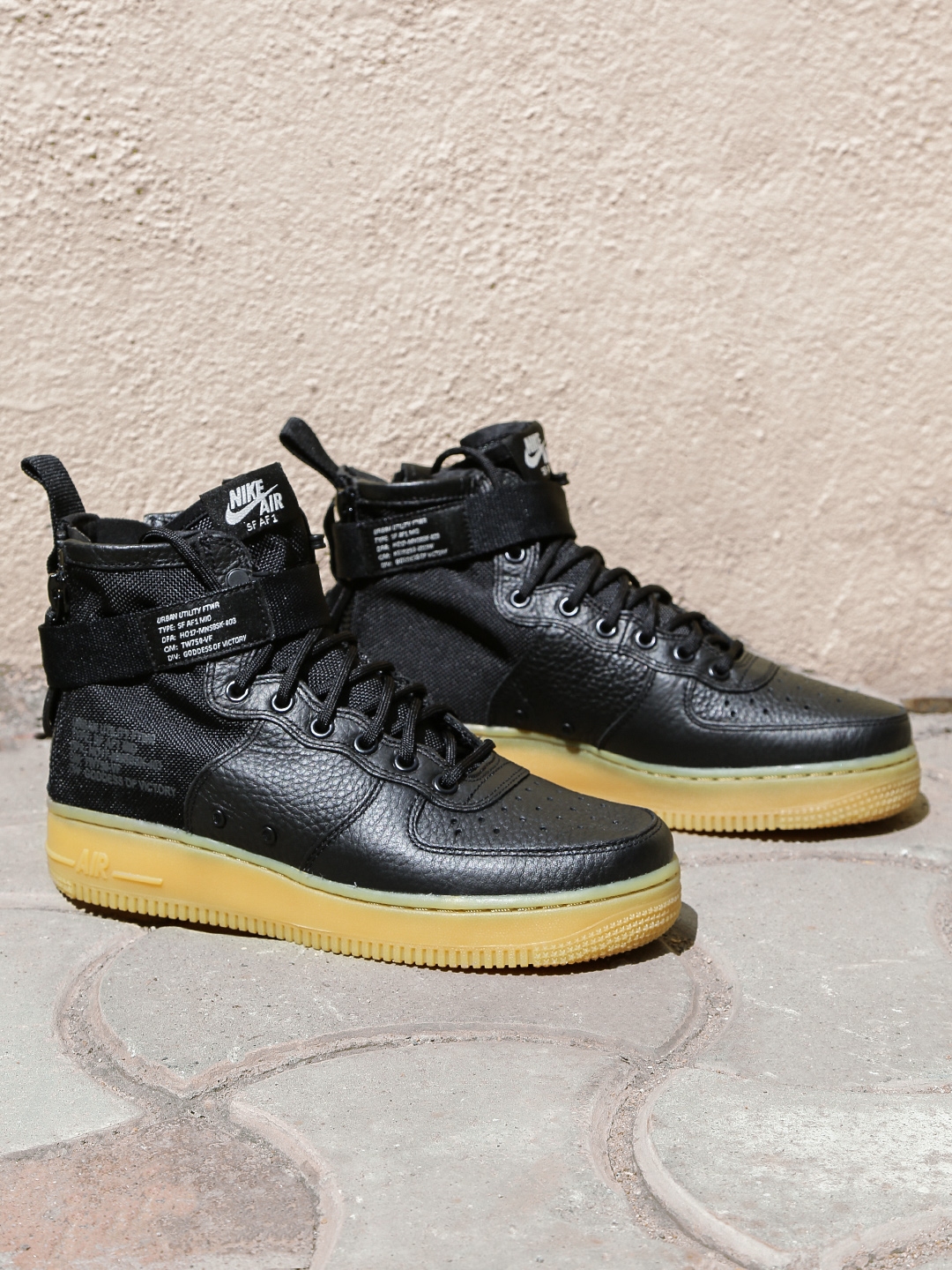 Buy Nike Men Black Solid Leather SF AF1 Mid Top Sneakers - Casual Shoes