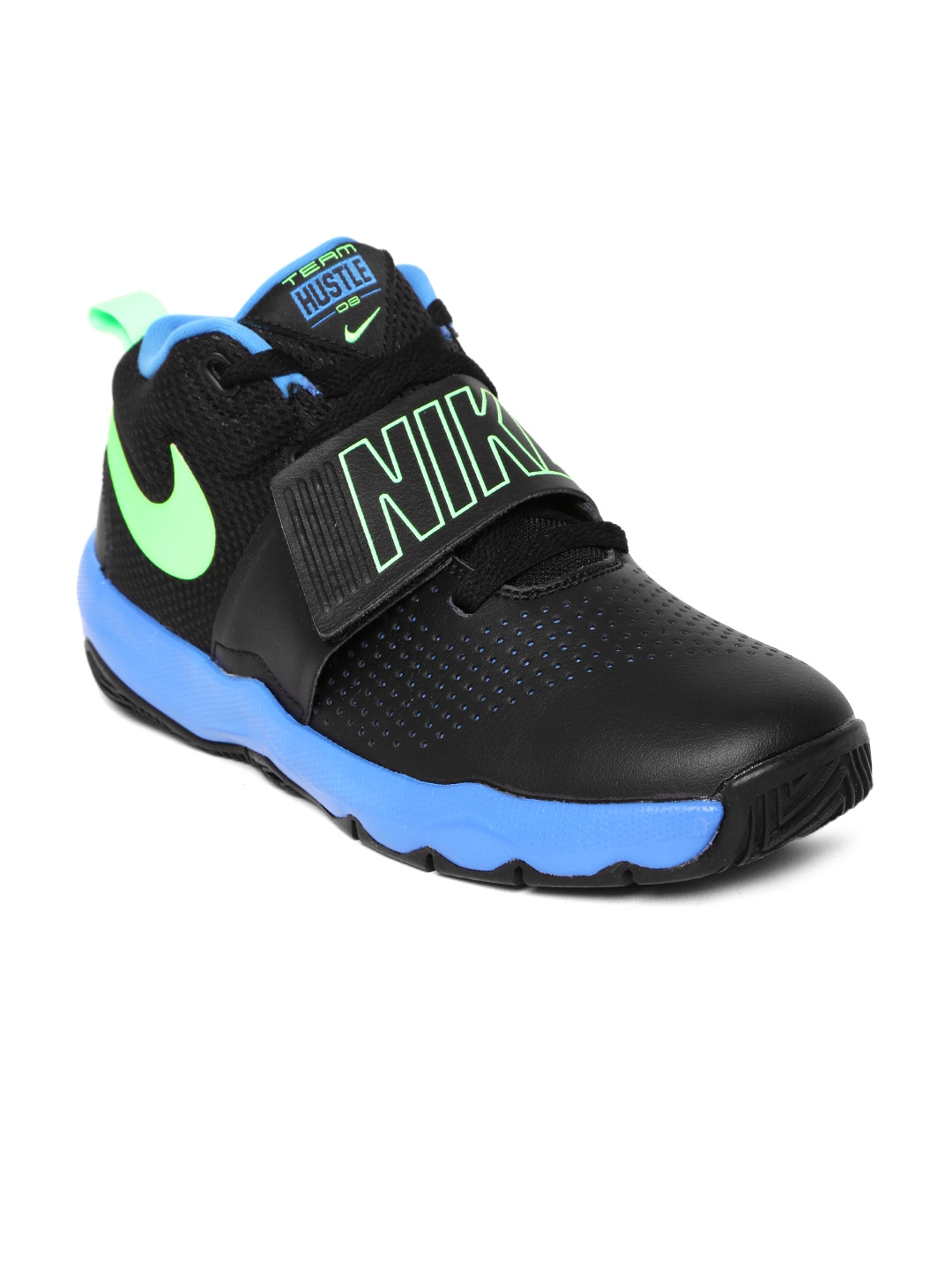 Buy Nike Boys Black Team Hustle D 8 (GS) Leather Mid Top
