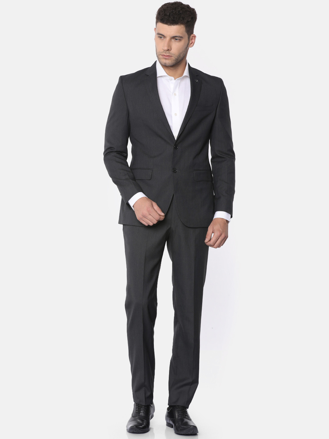 Buy Raymond Men Charcoal Grey Single Breasted Slim Fit Formal Suit