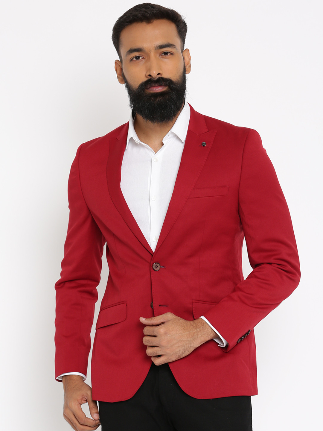 Buy Raymond Red Slim Fit Single Breasted Formal Blazer Blazers for