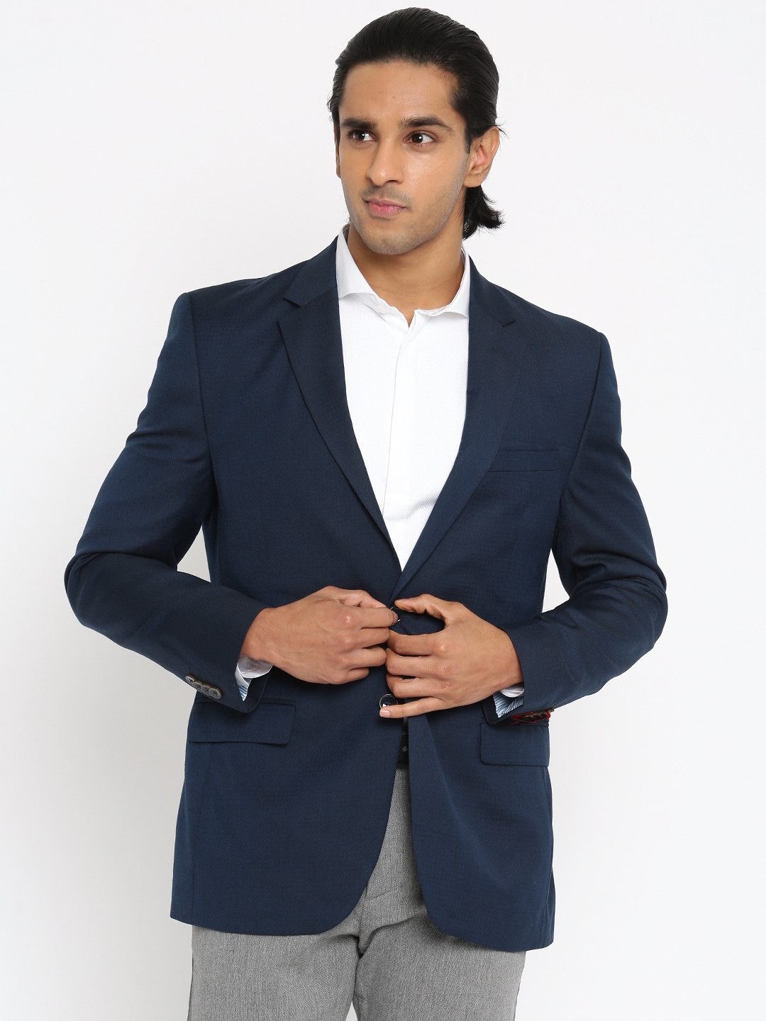 Buy Raymond Navy Tailored Contemporary Fit Single Breasted Formal