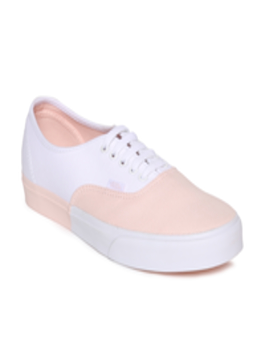 Buy Vans Unisex White & Pink Authentic Sneakers - Casual Shoes for