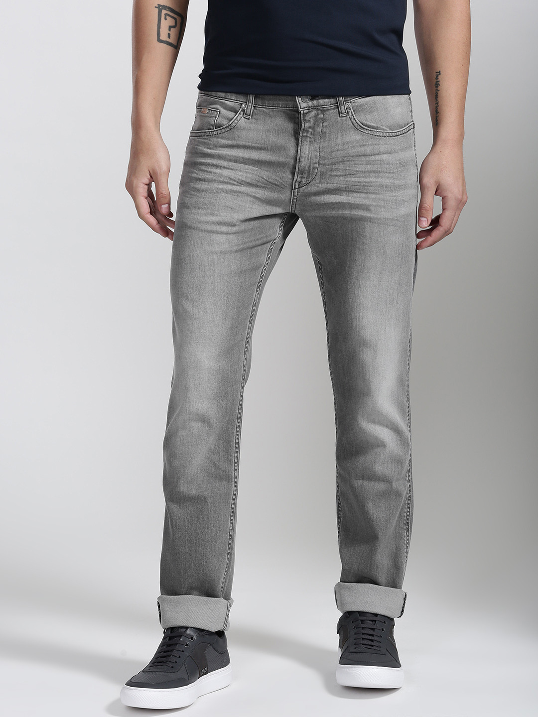 Buy BOSS Green Men Grey Slim Fit Mid Rise Clean Look Stretchable Jeans Jeans for Men 2195511