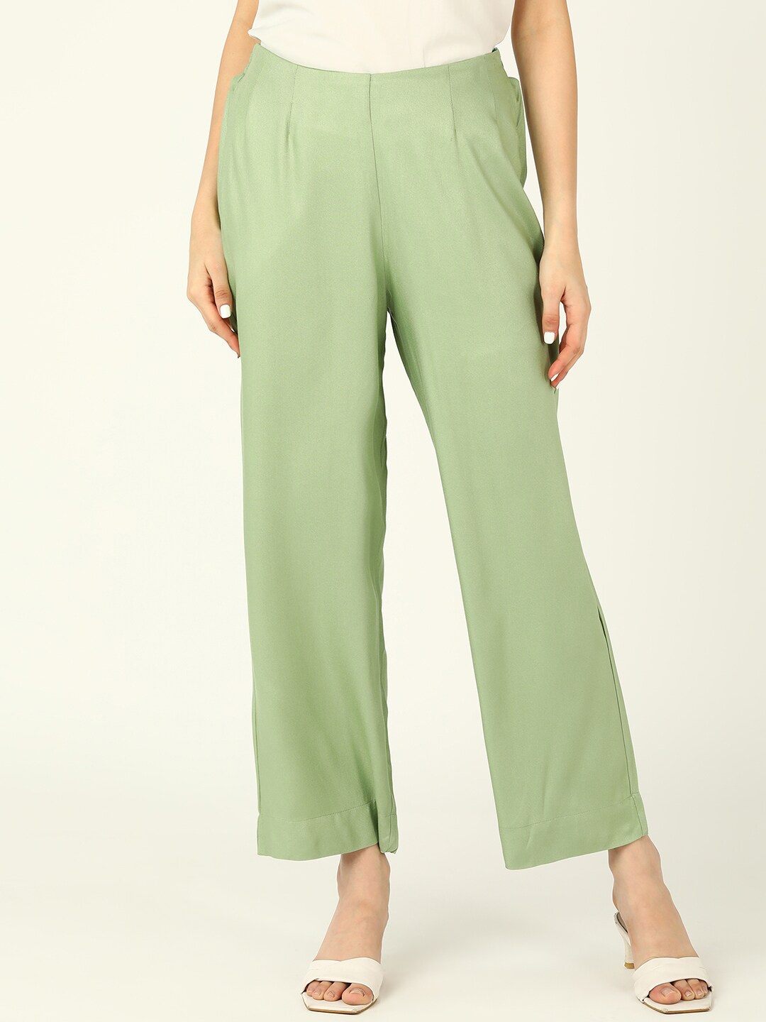 Buy DressBerry Women Mid Rise Parallel Trousers - Trousers for Women ...