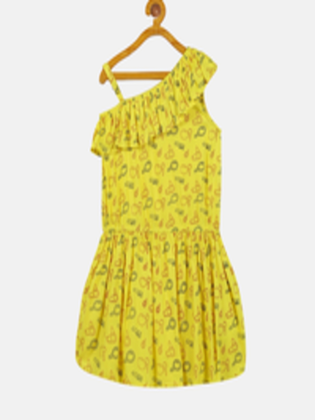 Buy KiddoPanti Girls Printed One Shoulder Dress - Dresses for Girls ...