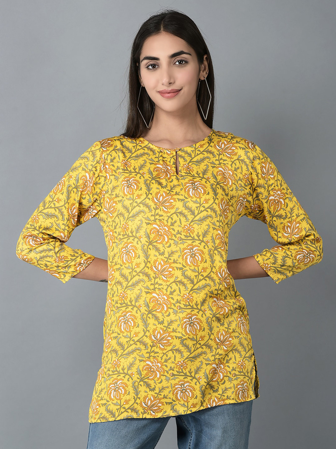 Buy CANOE Print Keyhole Neck Top Tops for Women 21967790 Myntra