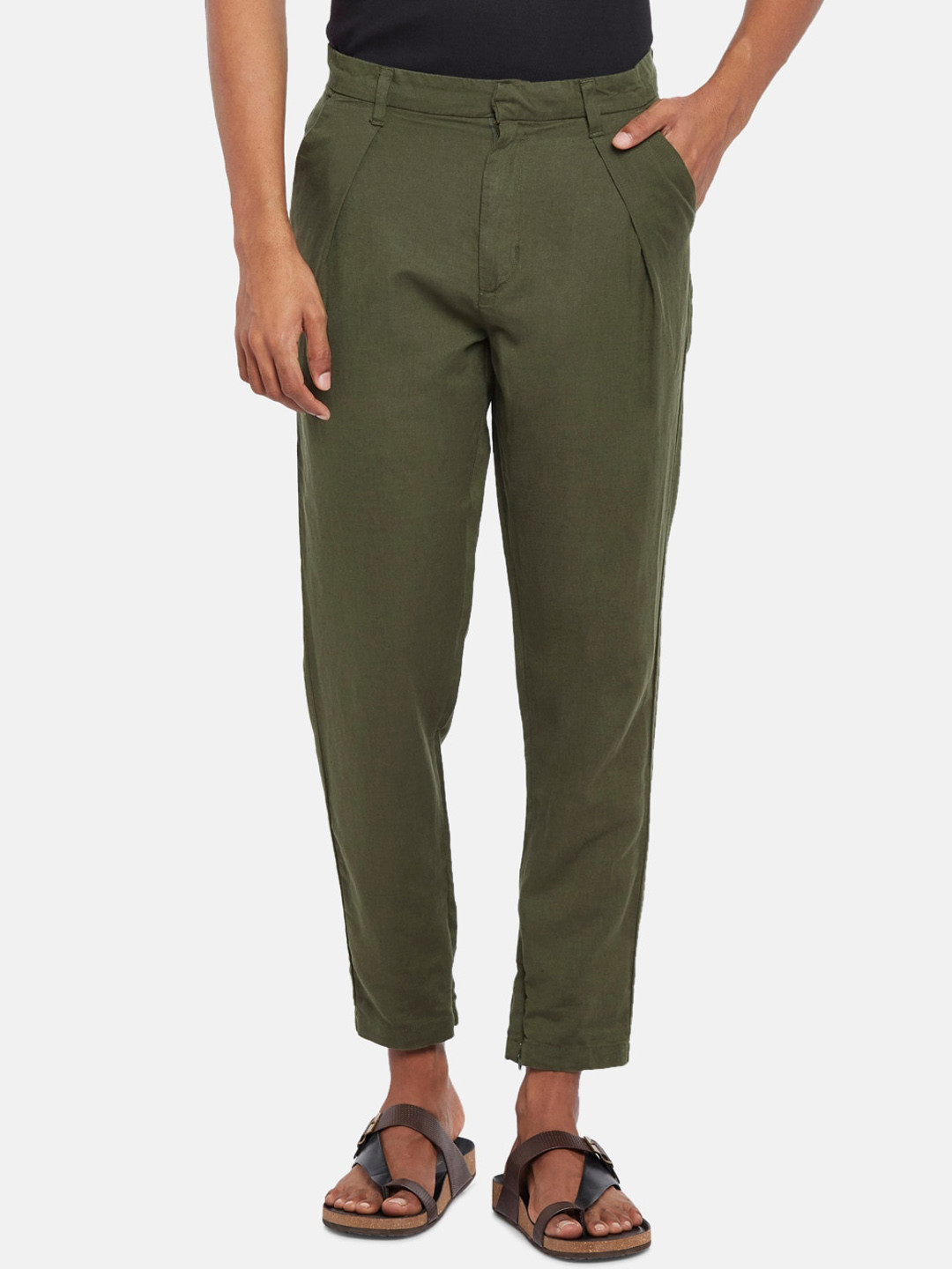 Buy 7 Alt By Pantaloons Men Pleated Cotton Regular Trousers Trousers