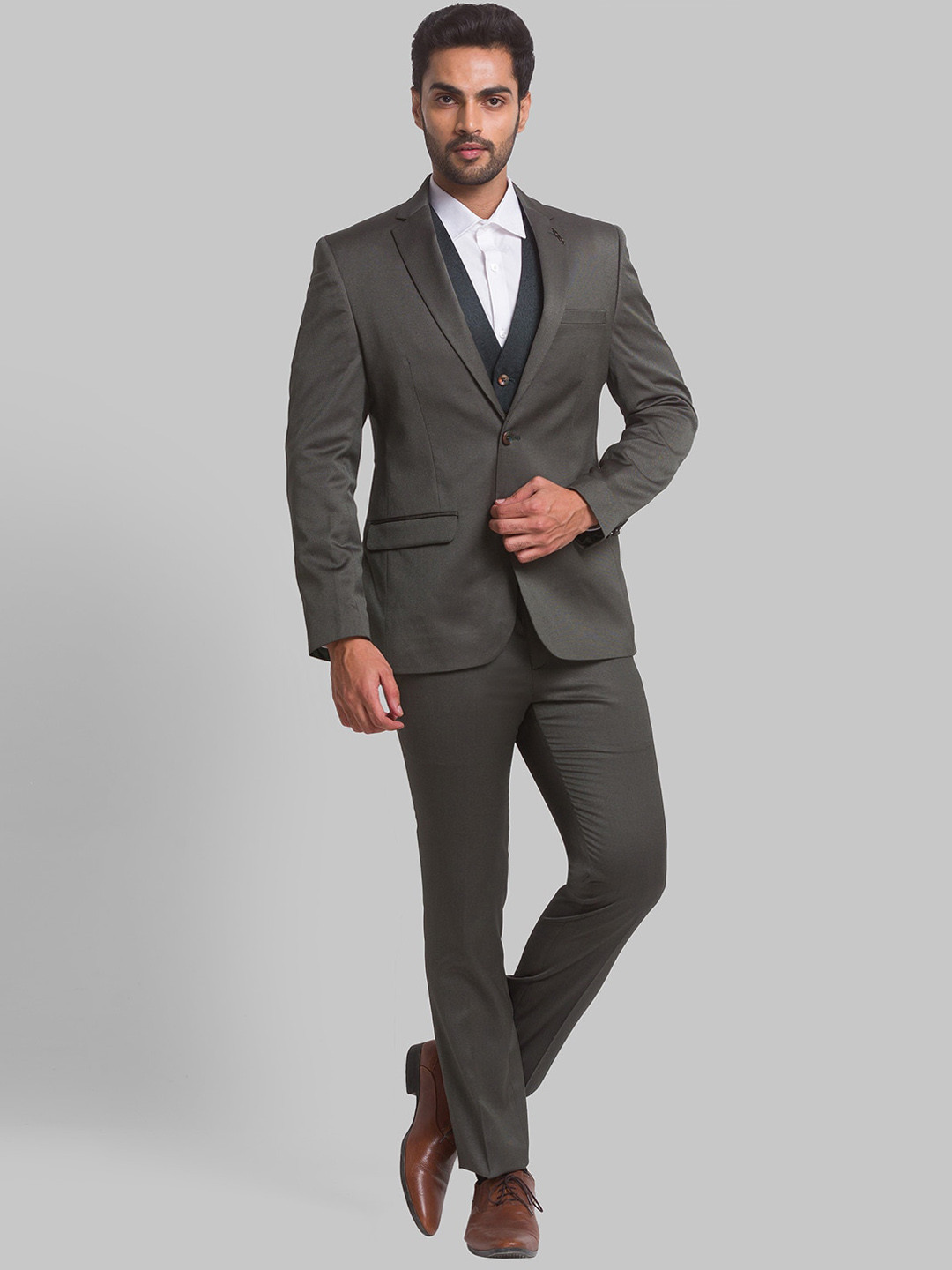 Park Avenue Super Slim Fit Notched Lapel Collar 3 Piece Party Suit