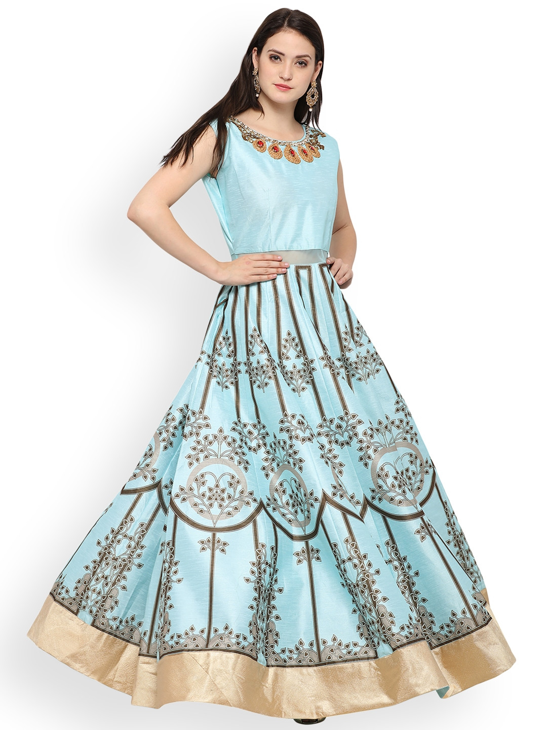 silk gown myntra