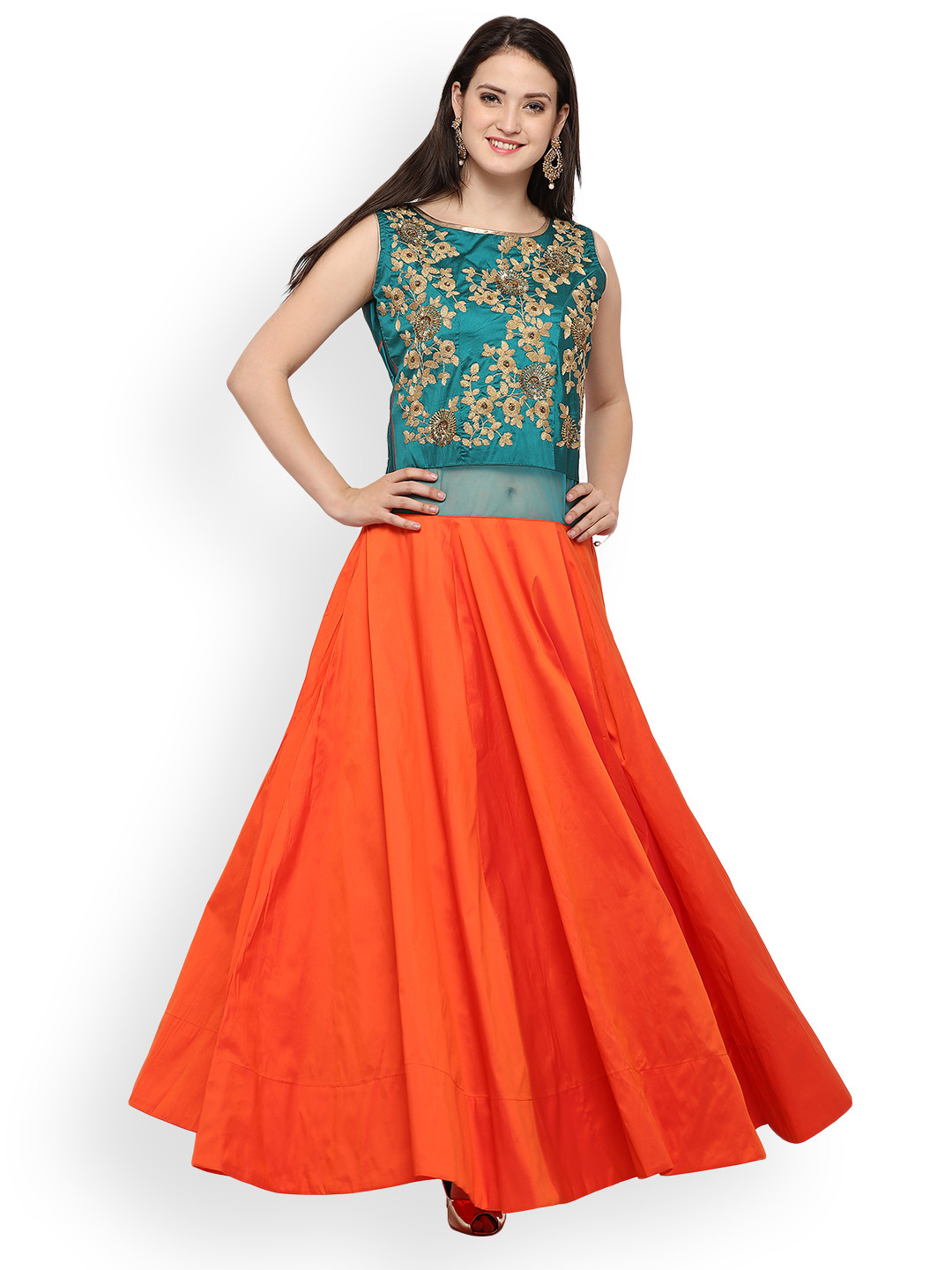 silk gown myntra