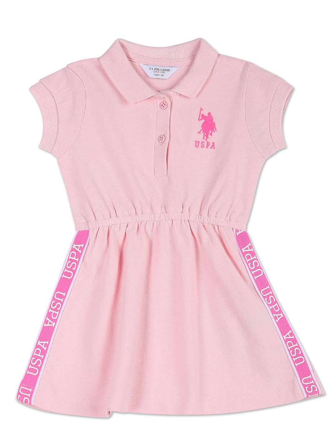 Buy U.S. Polo Assn. Kids Girls Shirt Collar Fit And Flare Dress Dresses for Girls 21975148