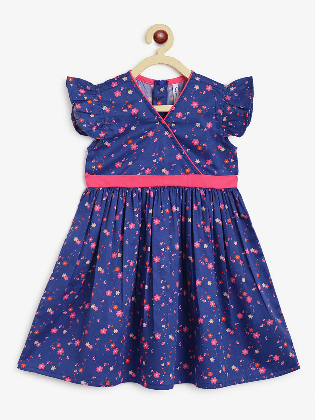 Campana Girls Naomi Short Sleeve Floral Printed Tiered Dress - Yellow