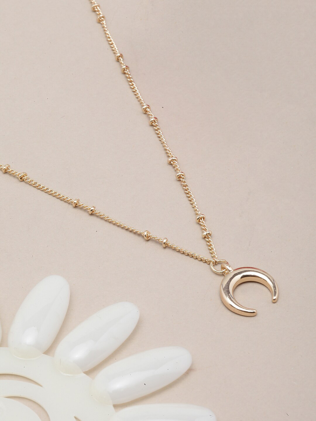 Buy DIVA WALK Gold Plated Moon Shaped Necklace Necklace And Chains