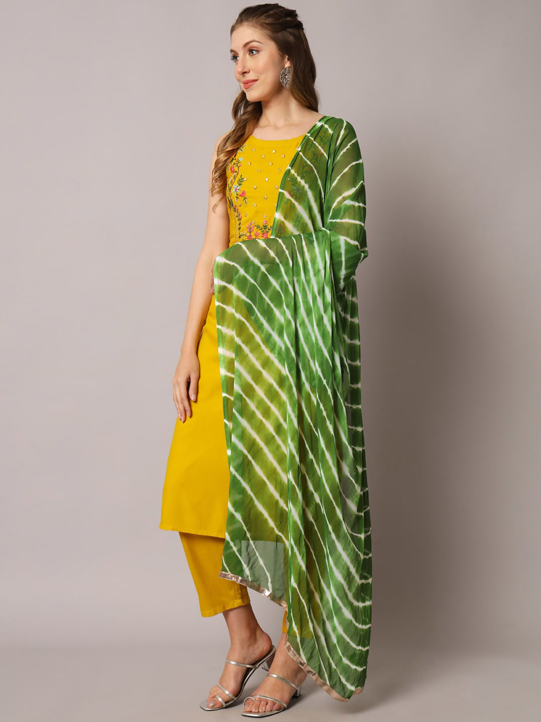 buy-kalini-floral-embroidered-mirror-work-straight-kurta-with-trousers