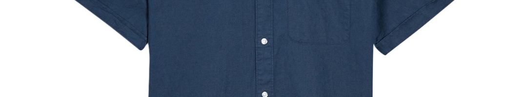 Buy Next Men Navy Blue Comfort Regular Fit Solid Casual Shirt - Shirts ...