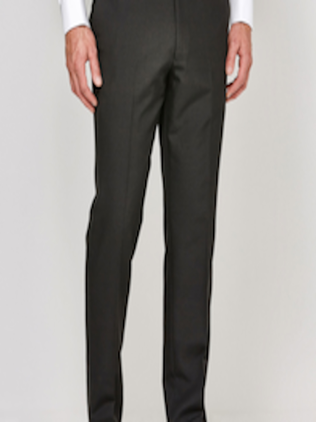 Buy Next Men Black Regular Fit Solid Formal Trousers - Trousers for Men ...