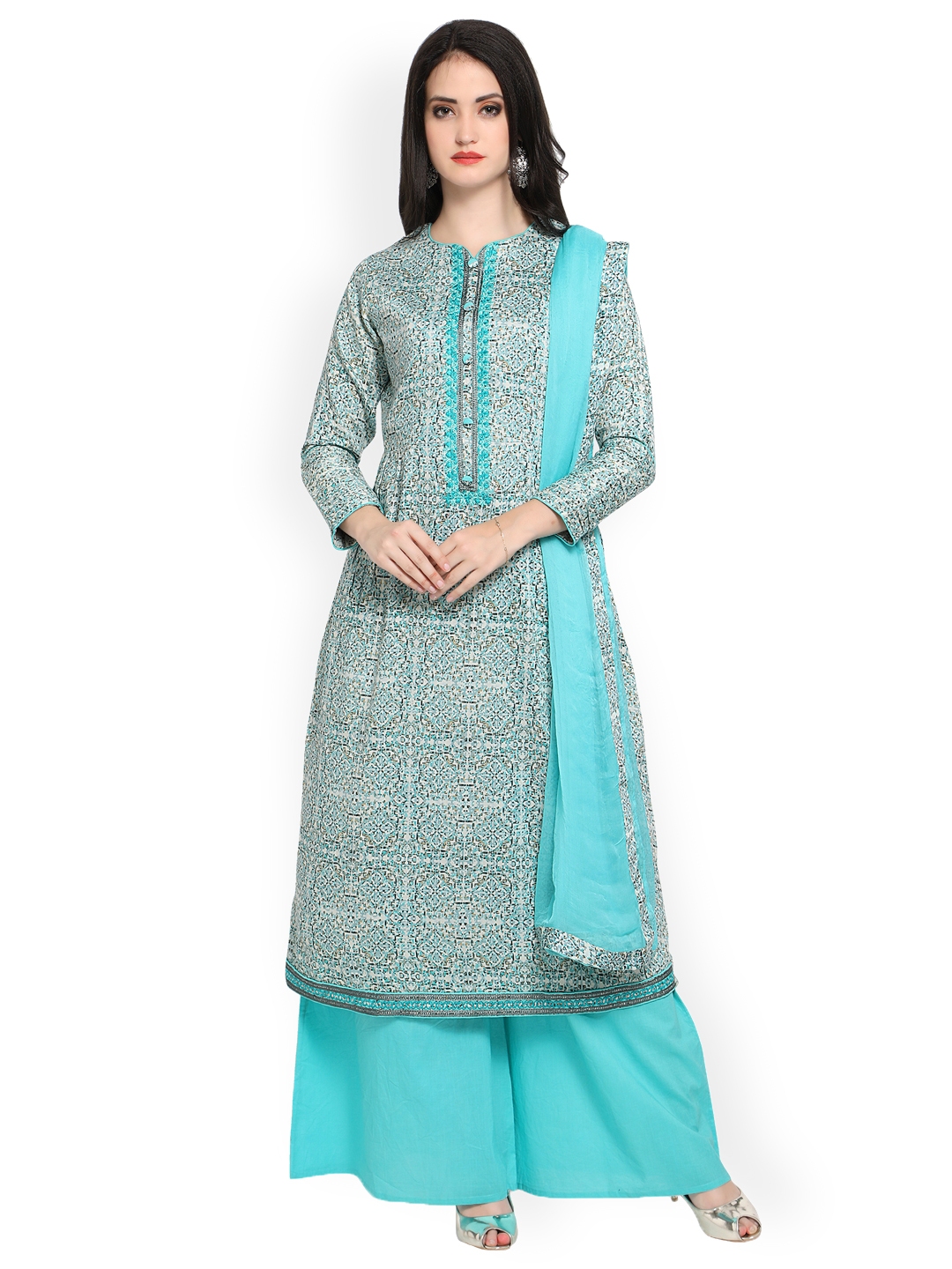 myntra unstitched churidar materials