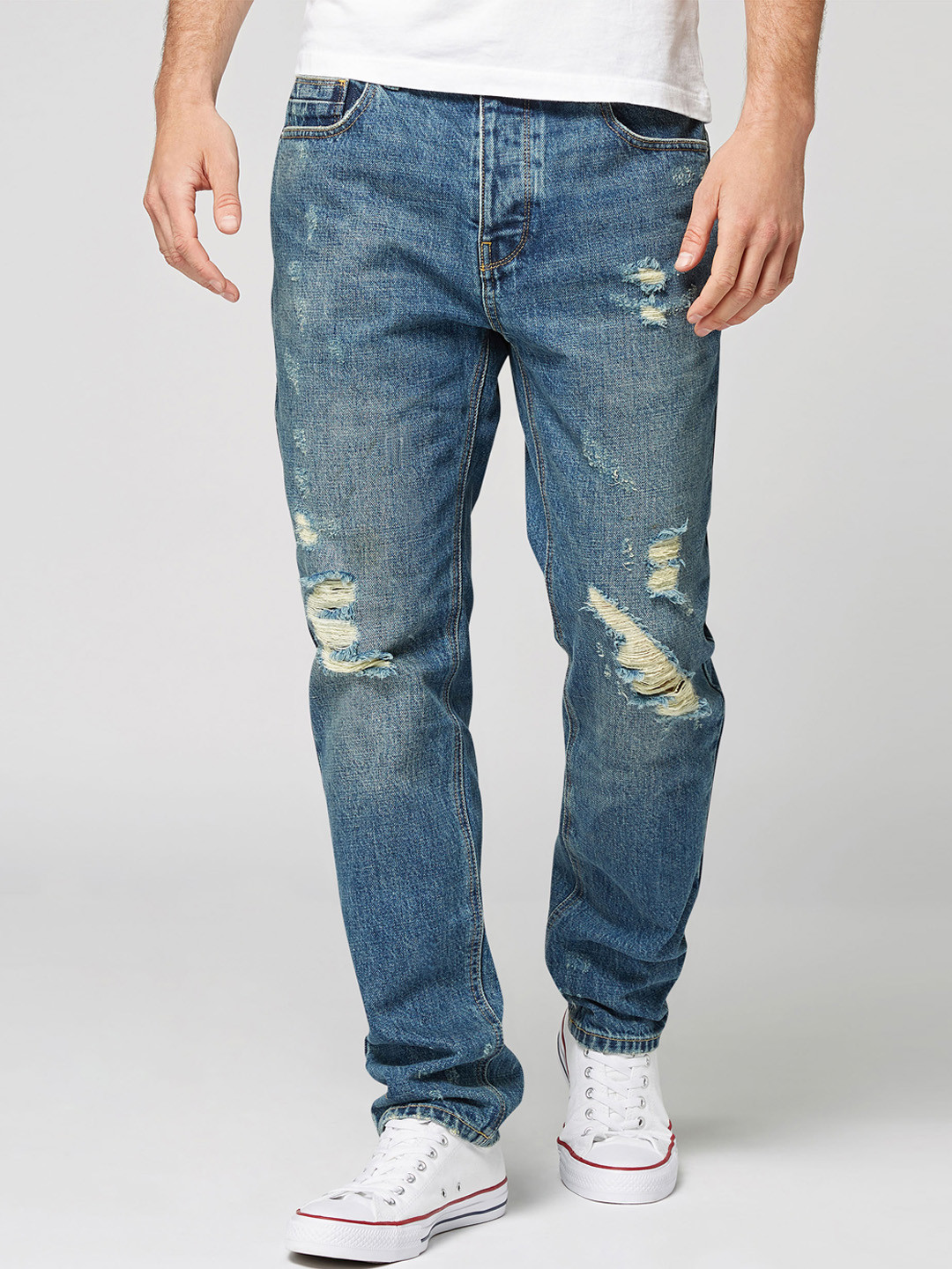 Buy Next Men Blue Slim Fit Mid Rise Mildly Distressed Jeans Jeans for Men 2198977 Myntra