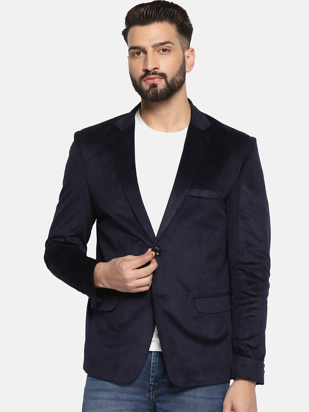 Buy TAHVO Single Breasted Velvet Slim Fit Casual Blazer Blazers for