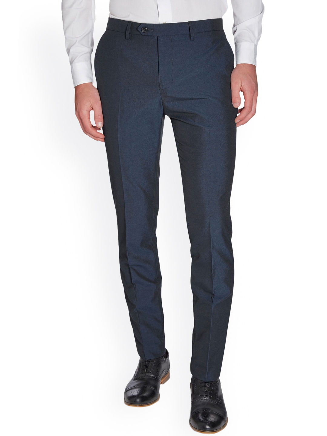 mens navy slim fit trousers