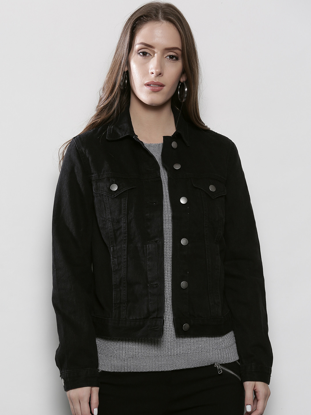 Buy DOROTHY PERKINS Women Black Solid Denim Jacket Jackets for Women