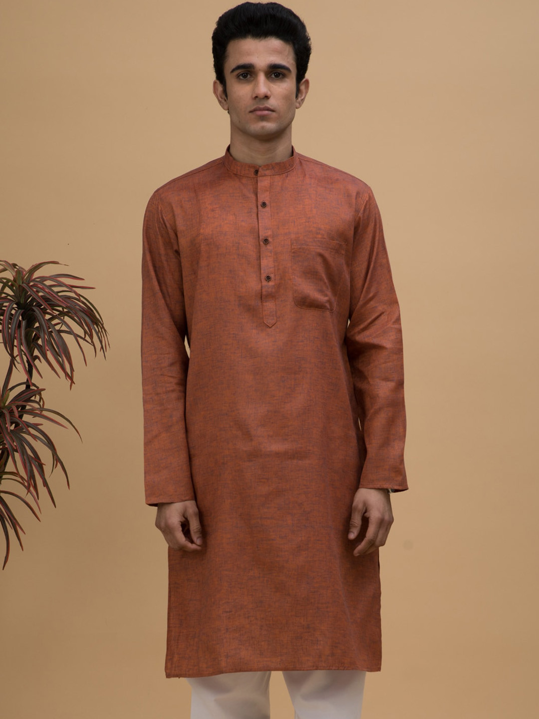 Buy NEUDIS Mandarin Collar Khadi Handloom Kurta Kurtas for Men