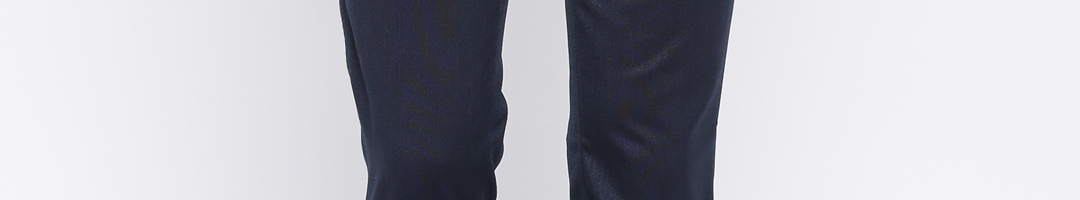 Buy U.S. Polo Assn. Tailored Men Navy Blue Slim Fit Self Design Regular ...