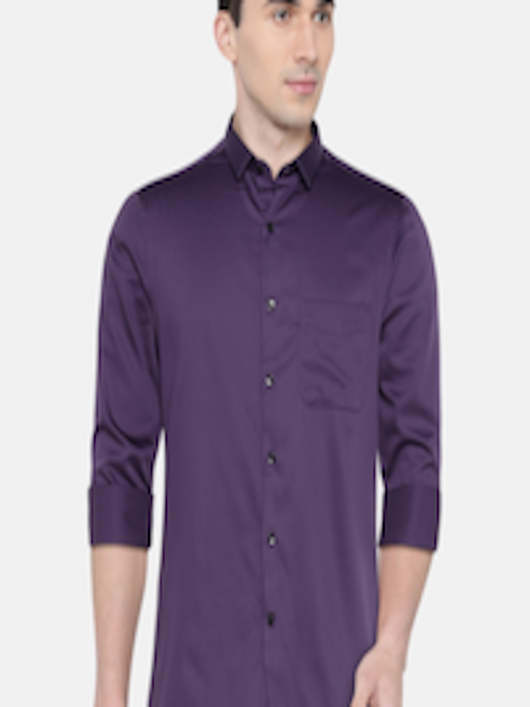 Buy U.S. Polo Assn. Tailored Men Purple Tailored Fit Solid Formal Shirt ...