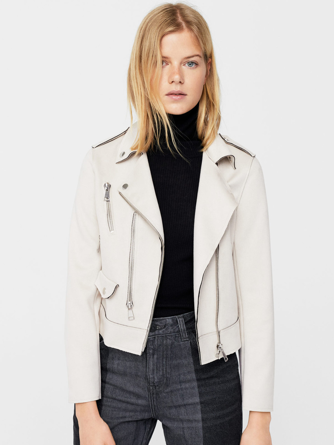 Buy MANGO Women Off White Solid Tailored Jacket Jackets for Women