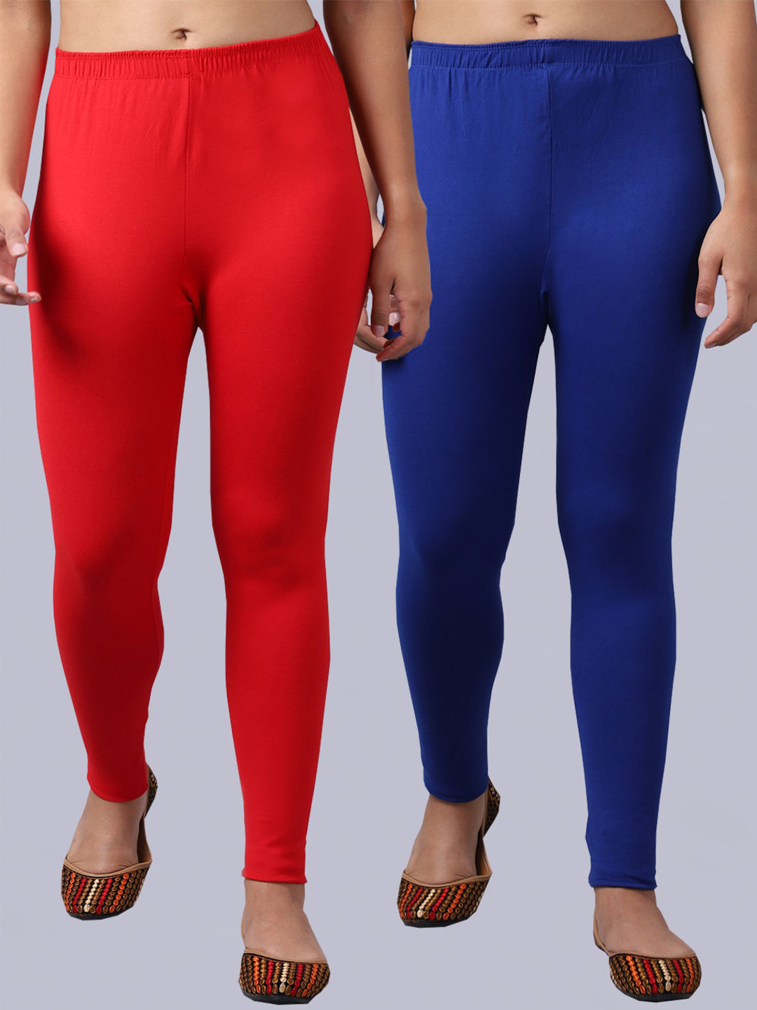 Buy GRACIT Pack Of 2 Cotton Lycra Ankle Length Leggings Leggings for