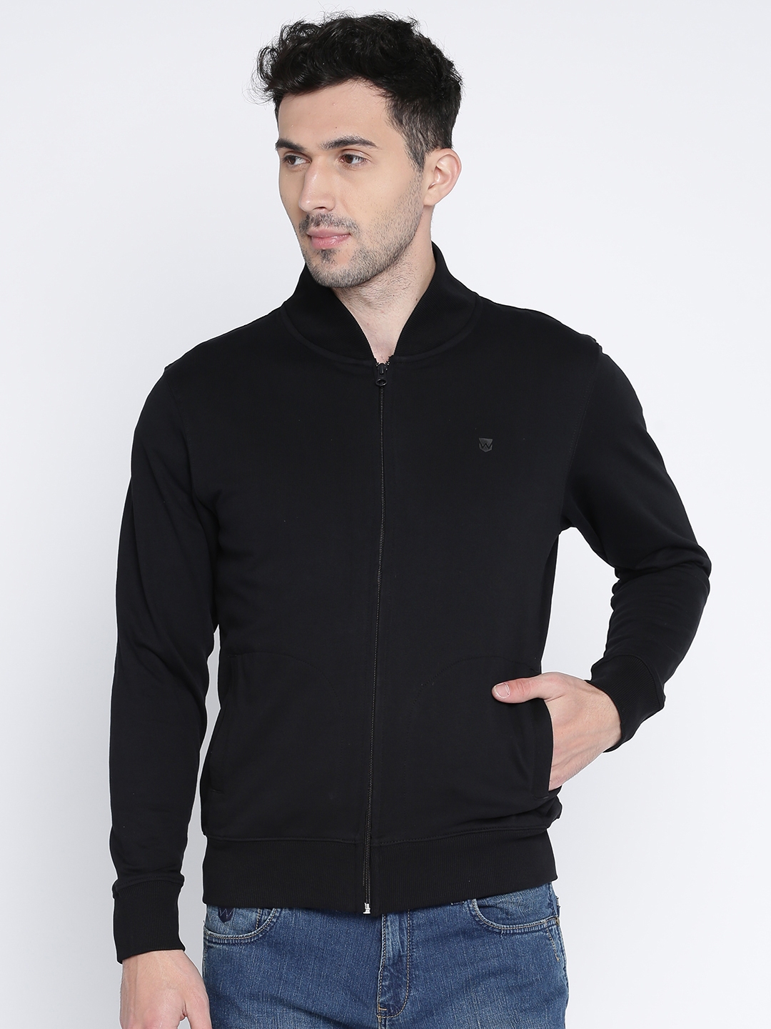 Buy Wrangler Men Black Solid Sweatshirt - Sweatshirts for Men 2203526 ...