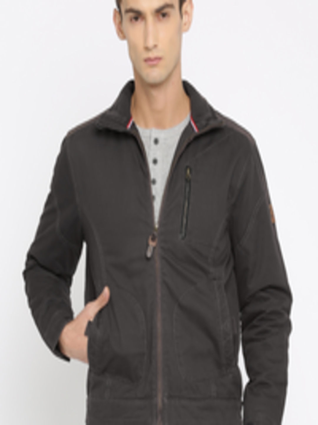 Buy Wrangler Men Brown Solid Padded Slim Fit Jacket - Jackets for Men ...