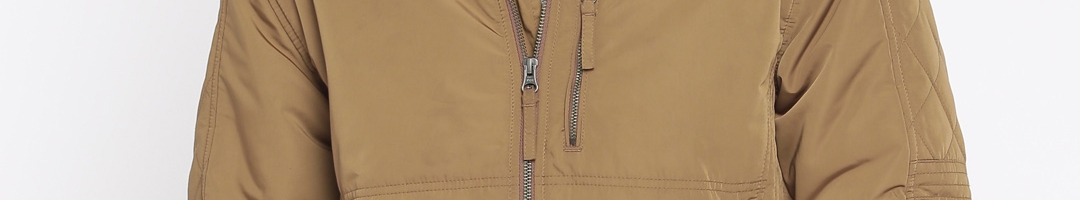 Buy Wrangler Men Khaki Solid Padded Slim Fit Jacket - Jackets for Men ...